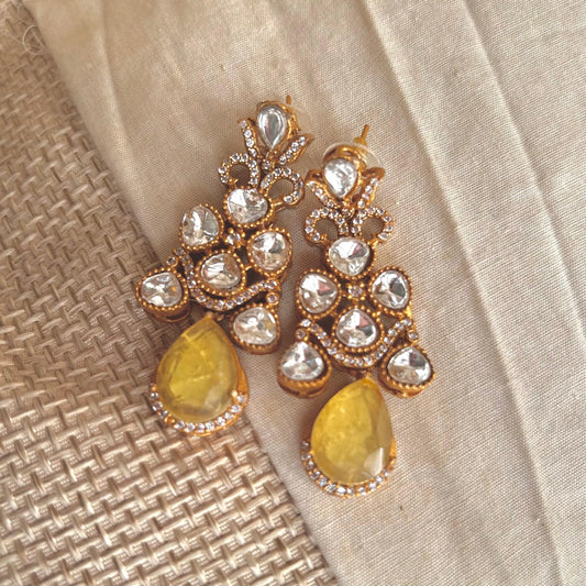 Kundan Drop (Yellow)