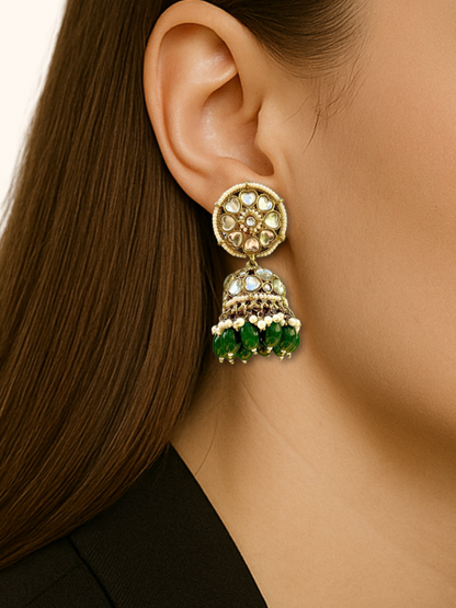 Heart Shaped Kundan Jhumka