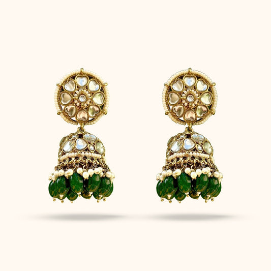 Heart Shaped Kundan Jhumka