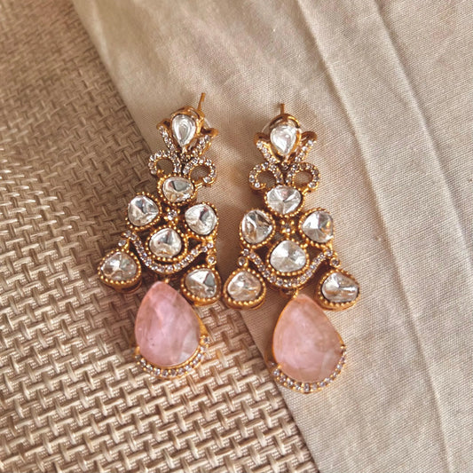 Kundan Drops (Pink)