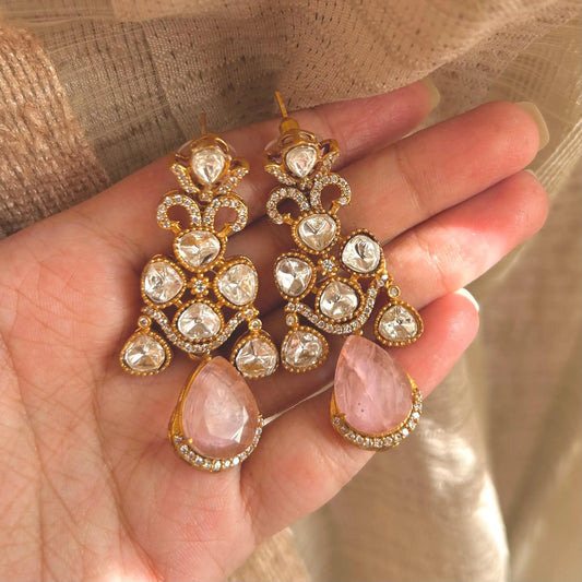 Kundan Drops (Pink)